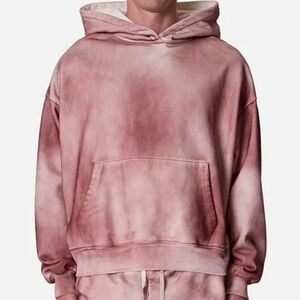 MNML NWT Men's Red Optic Graded Pull over Sprayed effect Hoodie Sz XL Streetwear